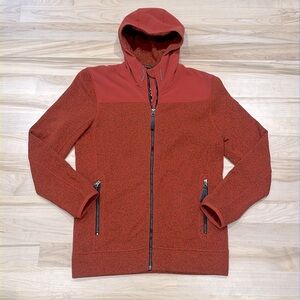 NWT Adidas Outdoor Men’s Full Zip Fleece Jacket with Hood - Red/Orange, Size M